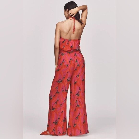 NWT Size SP - Farm Rio x Anthropologie Halter Jumpsuit (NWT USD 178) - Picture 5 of 14